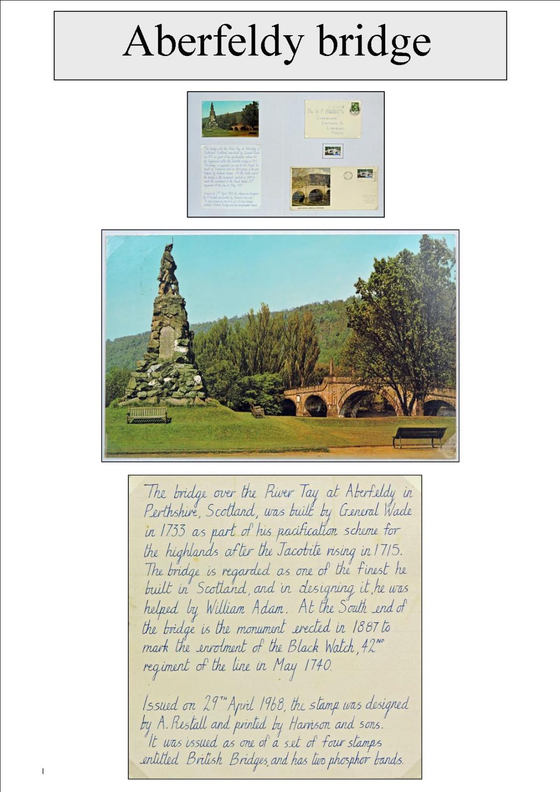 ABERFELDY BRIDGE Llanidloes Philately